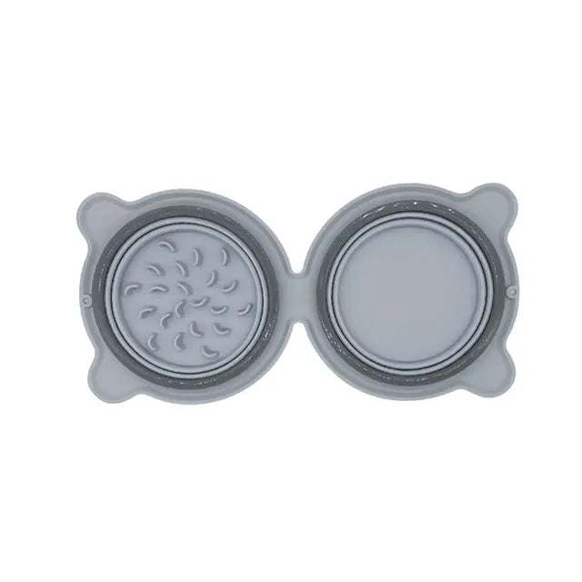 Gamelle Pliable Double Compartiment pour Chien — Silicone Voyage