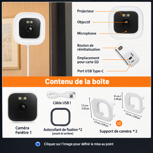 Caméra de Surveillance Connectée pour Animaux — Vision Nocturne & Grand Angle