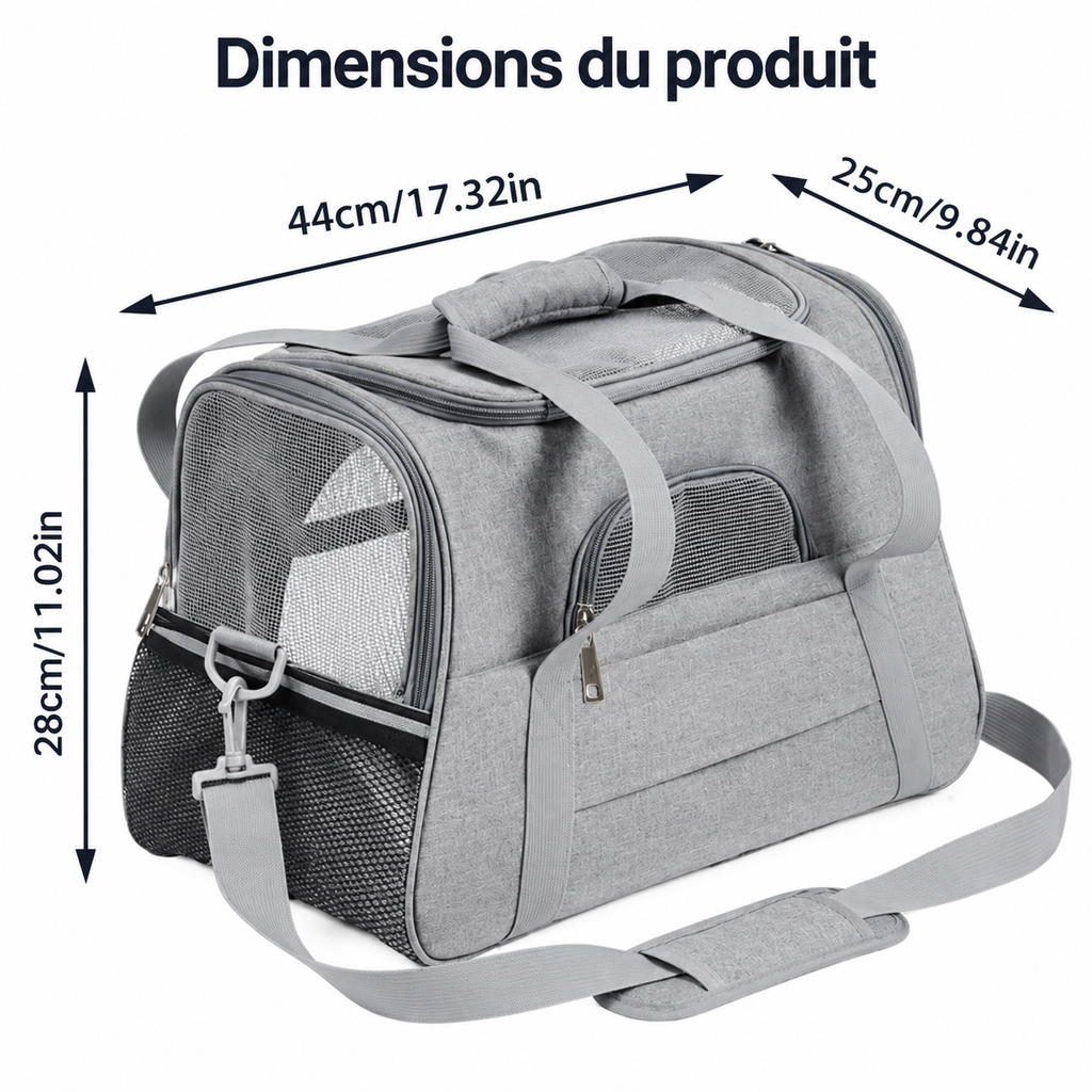 Sac de Transport Pliable pour Chat et Petit Chien- Respirant et Compact