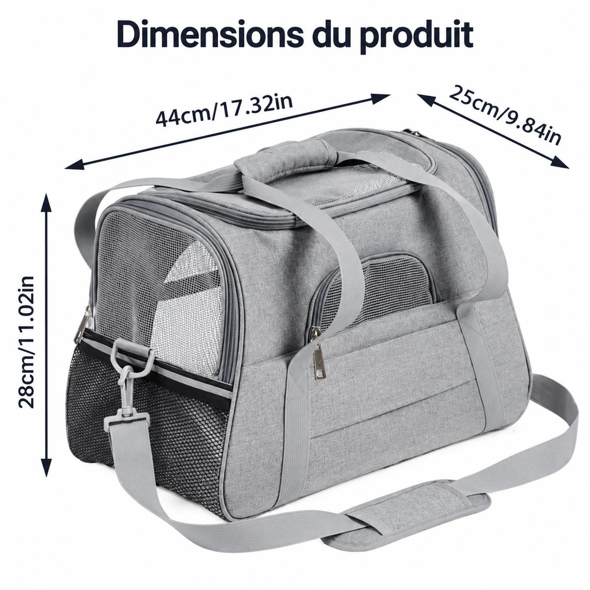Sac de Transport Pliable pour Chat et Petit Chien- Respirant et Compact