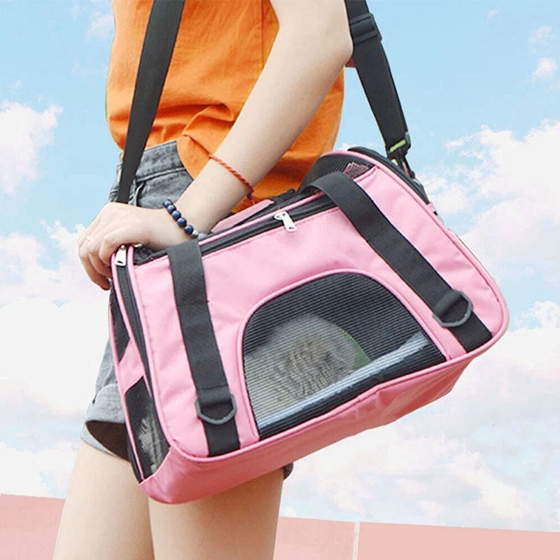 Sac de Transport Pliable pour Chat et Petit Chien- Respirant et Compact