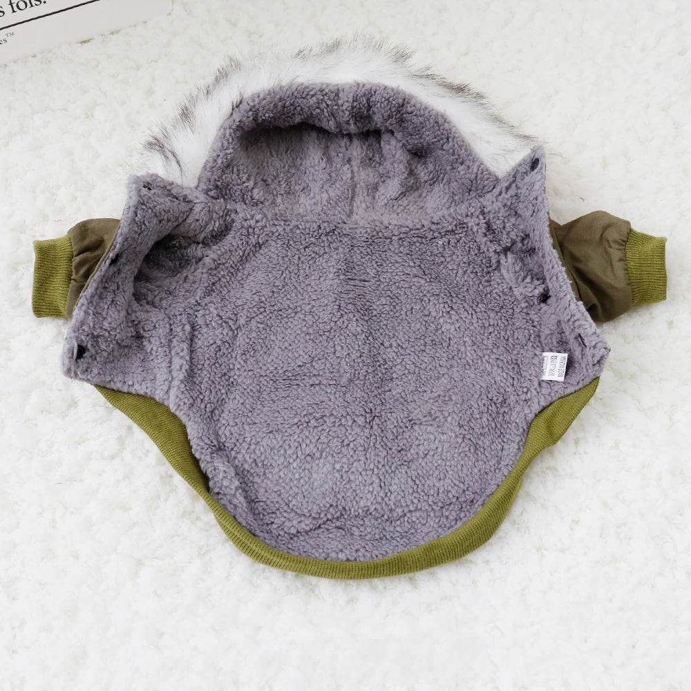 Manteau Chaud pour Petit Chien- Capuche Polaire, Style Parka