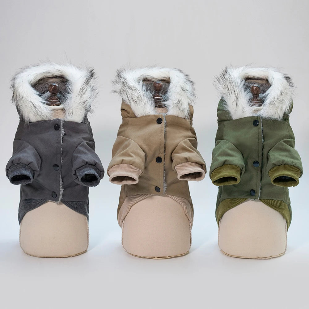 Manteau Chaud pour Petit Chien- Capuche Polaire, Style Parka