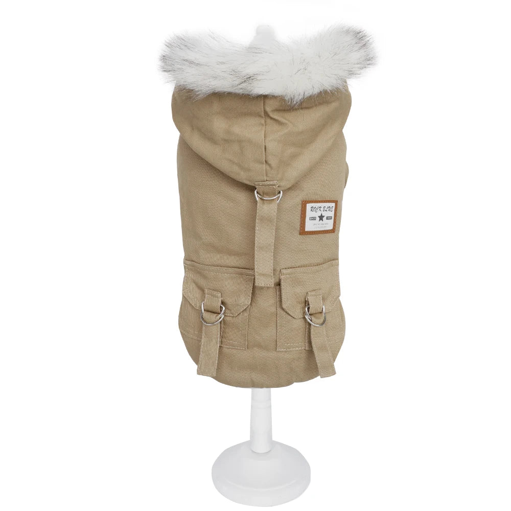 Manteau Chaud pour Petit Chien- Capuche Polaire, Style Parka