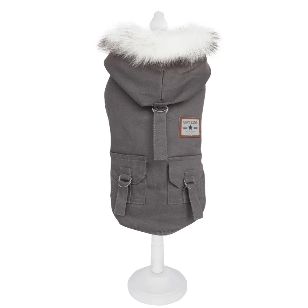 Manteau Chaud pour Petit Chien- Capuche Polaire, Style Parka