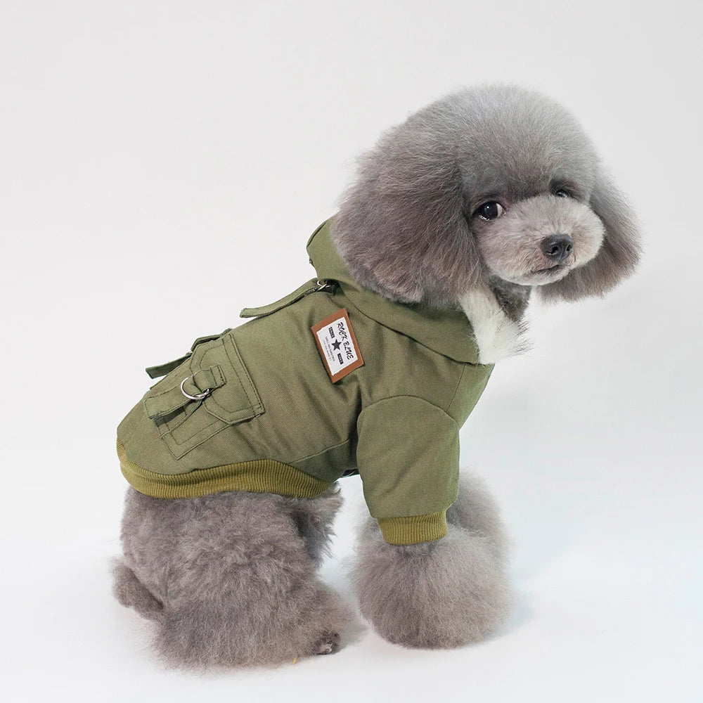 Manteau Chaud pour Petit Chien- Capuche Polaire, Style Parka