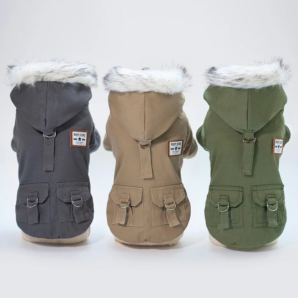 Manteau Chaud pour Petit Chien- Capuche Polaire, Style Parka